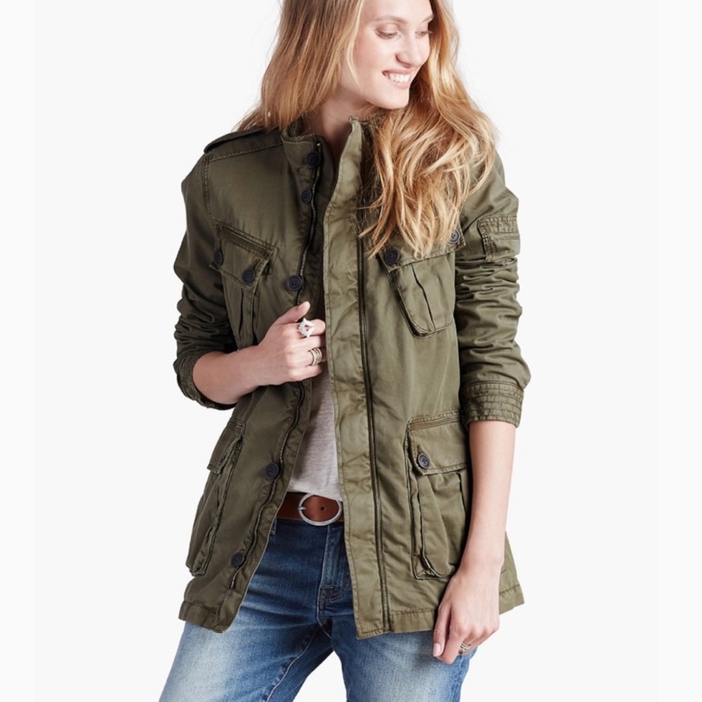 Lucky Brand Utility Jacket Military Ventura Coat Green SZ SMALL NEW